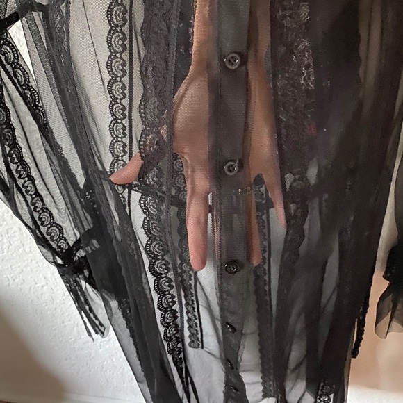 Black dress with embroidery, transparent - Picture 7 of 10